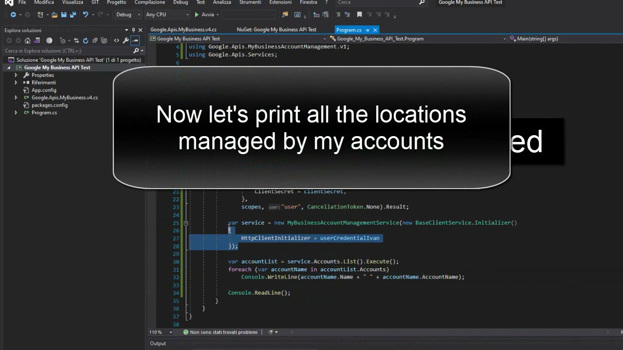 Google My Business API 4.9 in C# - Beginner guide with examples